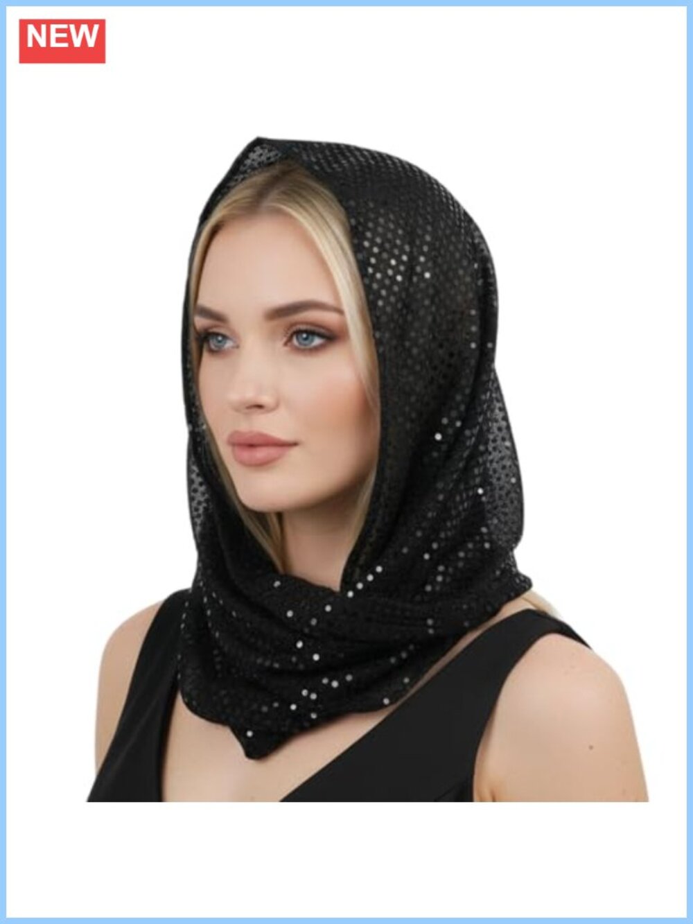 Sequin Head Scarf Hood Unisex Rave Festival Headwrap Polyester